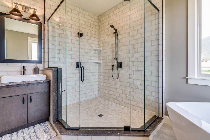 Installed Shower with Glass Doors